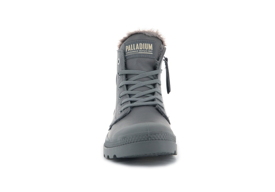 Palladium Pampa Hi Zip Leren S Grijs | MHD7063RL