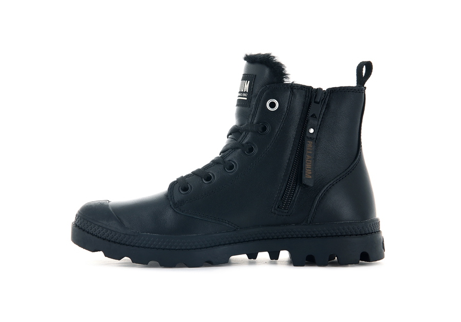 Palladium Pampa Hi Zip Leren S Zwart | YQP3723AP
