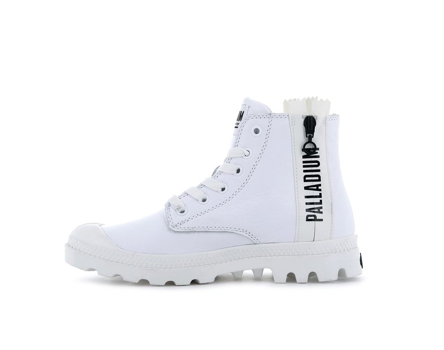 Palladium Pampa Ubn Zips Leren Wit | XRU10065UI