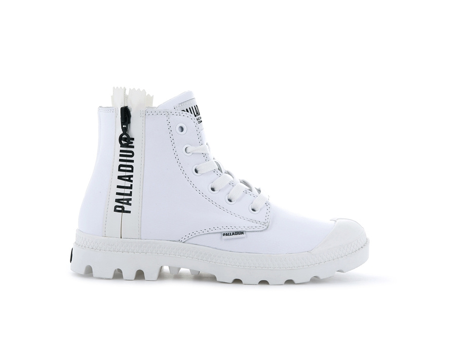 Palladium Pampa Ubn Zips Leren Wit | XRU10065UI
