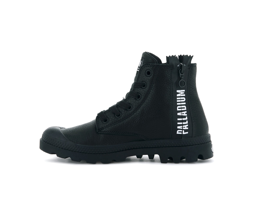 Palladium Pampa Ubn Zips Leren Zwart | TXD3166JE