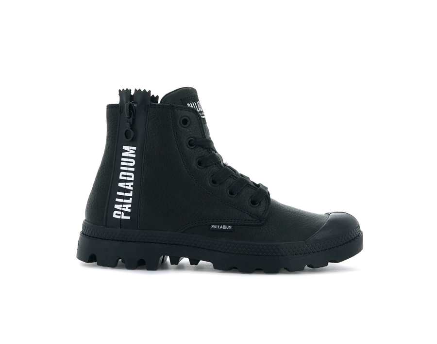 Palladium Pampa Ubn Zips Leren Zwart | TXD3166JE