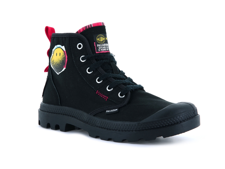 Palladium Pampa X Smiley 1970 Zwart | WNR2793SU